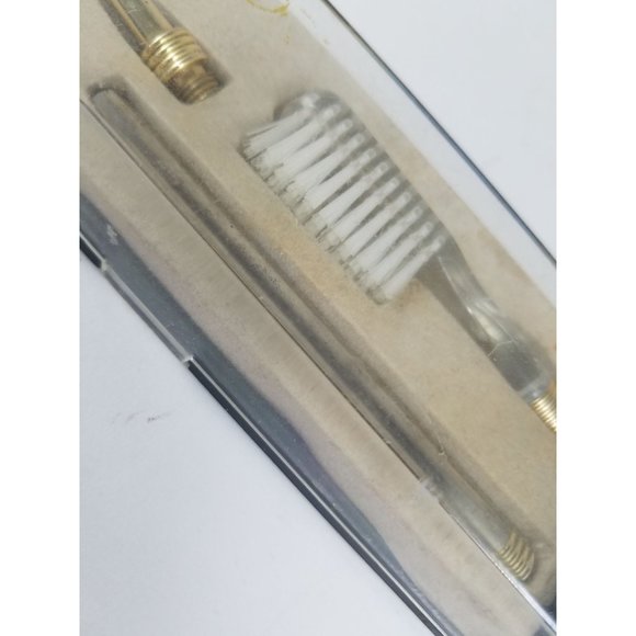 Rare Vintage Trazor Travel Razor 3 Pc Set Shaver Toothbrush Screw On Handle 50s - Picture 4 of 10